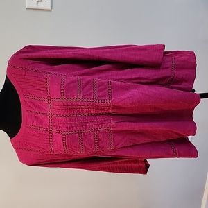 Talbots pink embroidered top